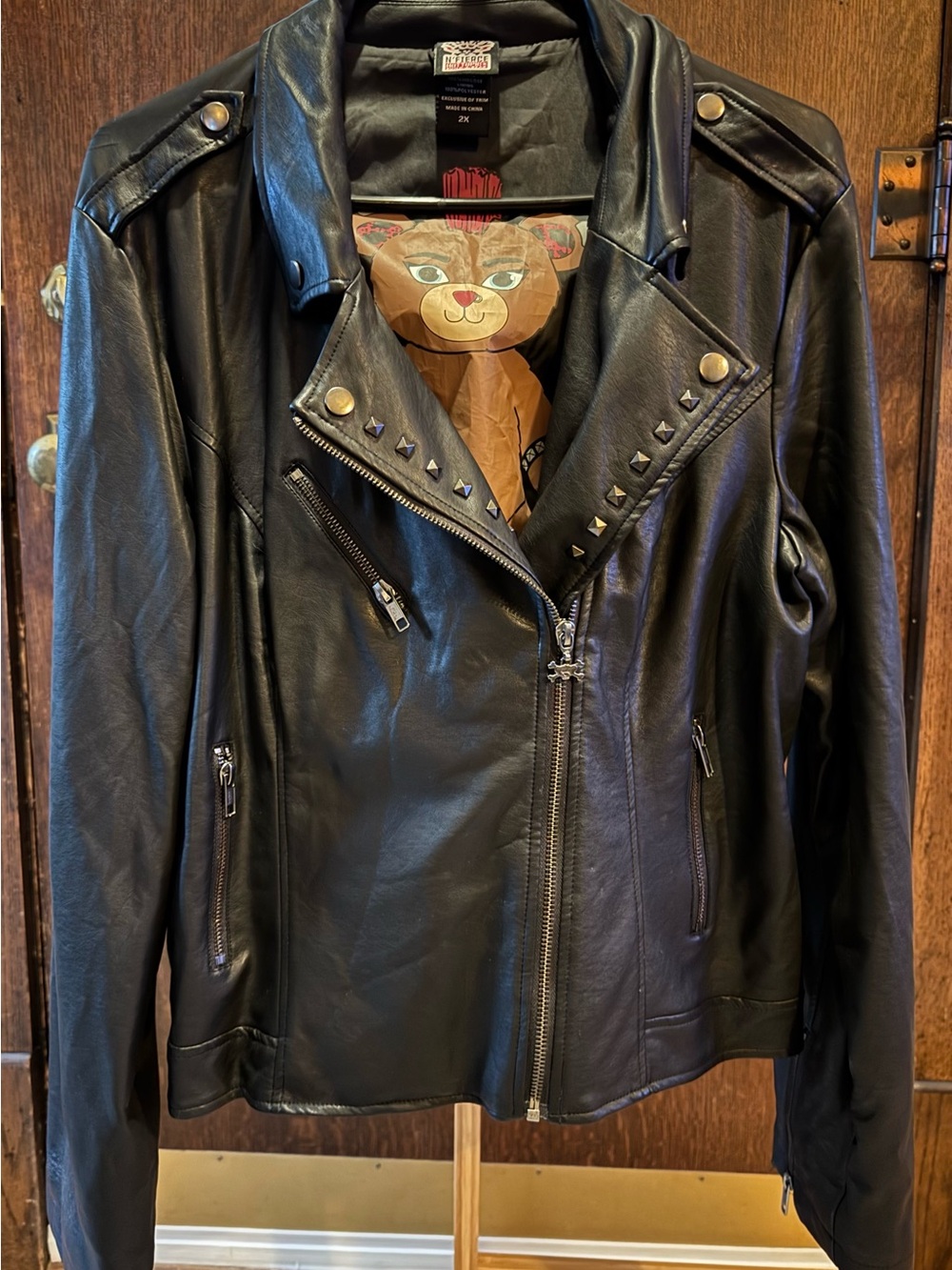 Hot Topic Faux Leather Studded Moto Jacket-size  2X Juniors